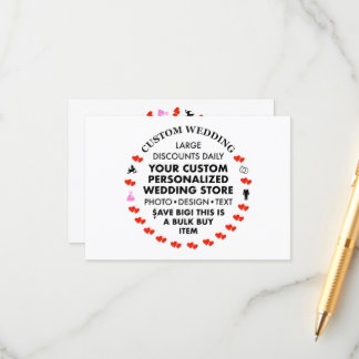 10 x Personligt bröllp-inneslutningskort Tilläggskort