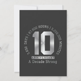 10 Year Anniversary Milestone - A Decade Strong  Inbjudningar
