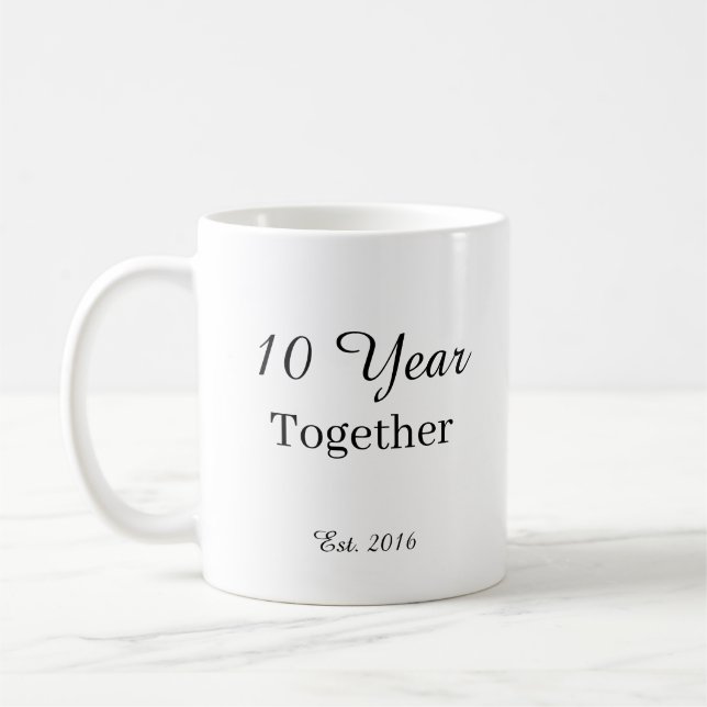 10 Year Anniversary Mug -First Wedding Anniversary Kaffemugg (Vänster)