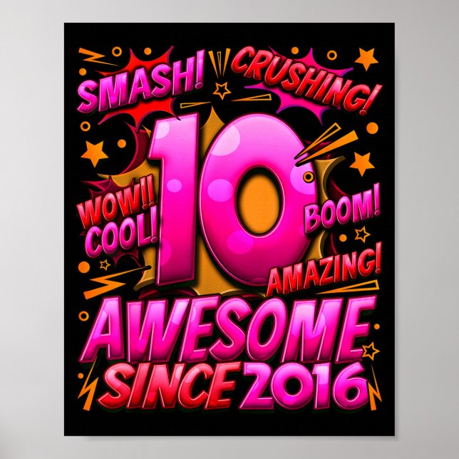 10 Year Old For Boys 10th Birthday Boy 10 Year Old Poster (Framsidan)