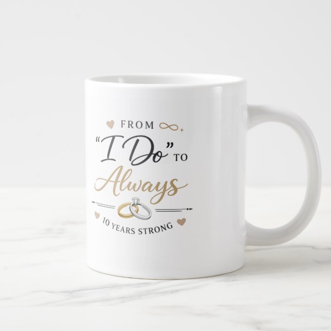 10 Year Wedding Anniversary Mug Jumbo Mugg (Höger)