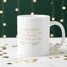 10 Years Married Elegant Anniversary Mug Gift Jumbo Mugg