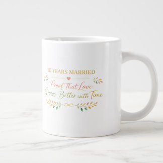 10 Years Married Elegant Anniversary Mug Gift Jumbo Mugg