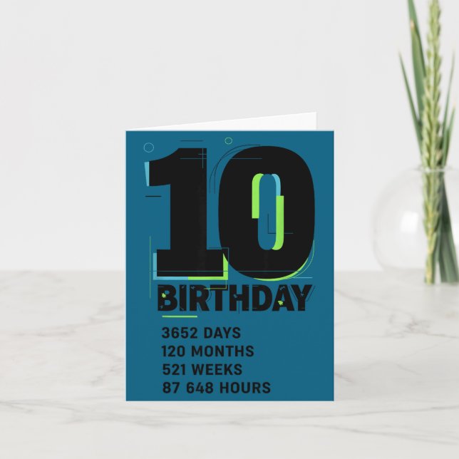 10 Years Of Being Awesome 10th Birthday Girl Boy D Kort (Framsida)