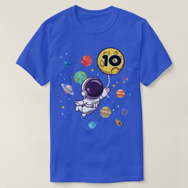 10 Years Old Birthday Boy Tee Astronaut 10th Birth (Design framsida)