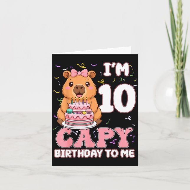 10 Years Old Capy Birthday To Me 10th Birthday Cap Kort (Framsida)