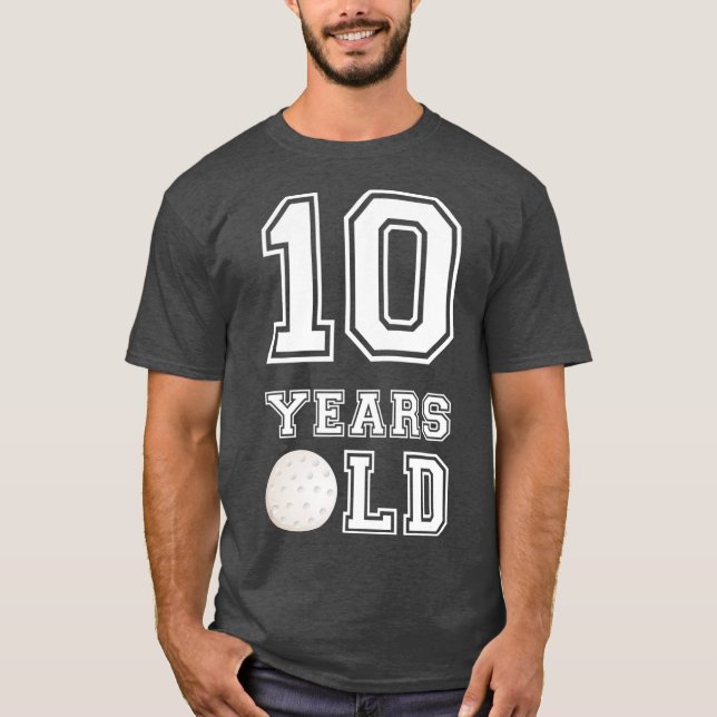 10 Years Old Golf Birthday  Boy 10th Birthday T Shirt (Framsida)