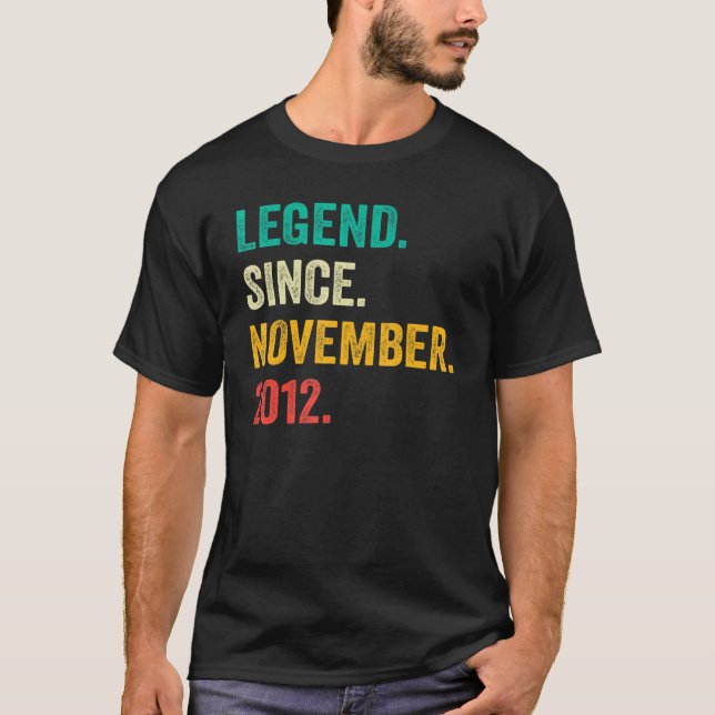 10 Years Old  Legend Since November 2012 10th Birt T Shirt (Framsida)