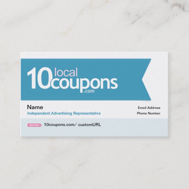 10LocalCoupons.com visitkort (Framsida)