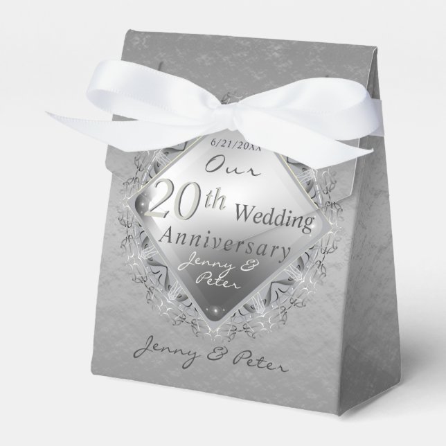 10th.11th.20th,25th,70th Grått Favor Box Presentaskar (Framsidan Sidan)