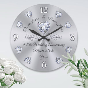 10th, 75th, 60th Diamond Anniversary Gifts, Stor Klocka