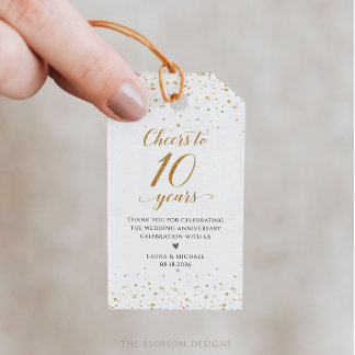 10th Anniversary Party Favor Tags - GAC27a Presentetikett