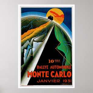 10th Automobile Rally de Monte Carlo Poster