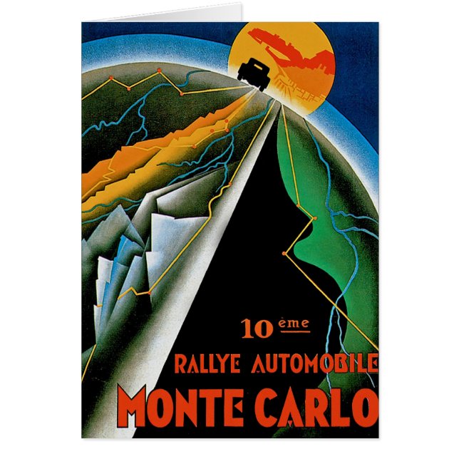 10th Bilen samlar de Monte - carlo Hälsningskort (Framsidan)