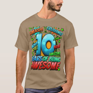 10th Birthday Comic Style Awesome Since 2013 10 Ye T Shirt
