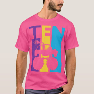 10th Birthday en Colorful Monster Truck 10 Year Ol T Shirt