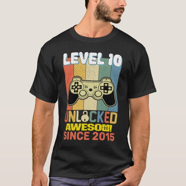 10th Birthday Gamer 10 Year Old Funny Bday Boy Nin T Shirt (Framsida)