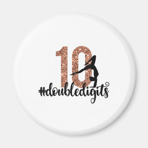 10th Birthday Gift Dubbla Digits Girls Gymnastics Magnet