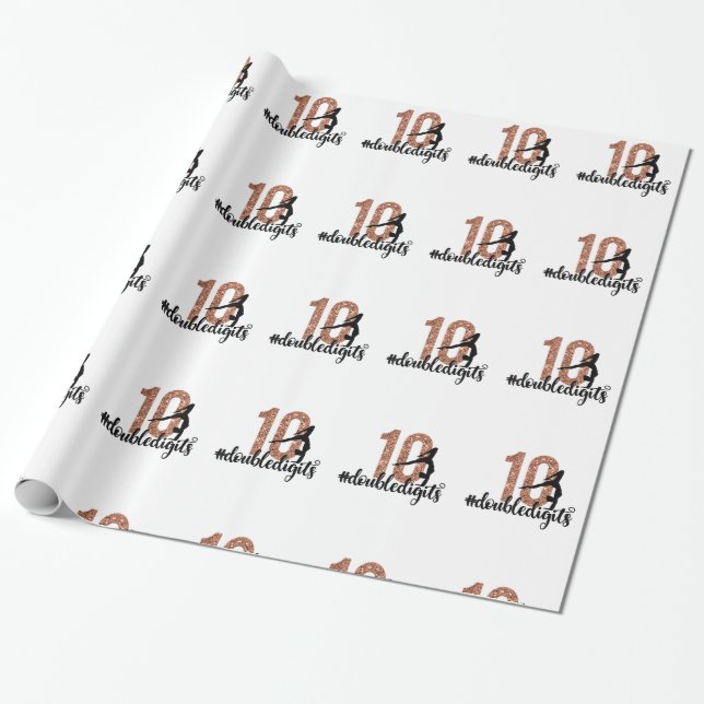 10th Birthday Gift Dubbla Digits Girls Gymnastics Presentpapper (Utrullad)