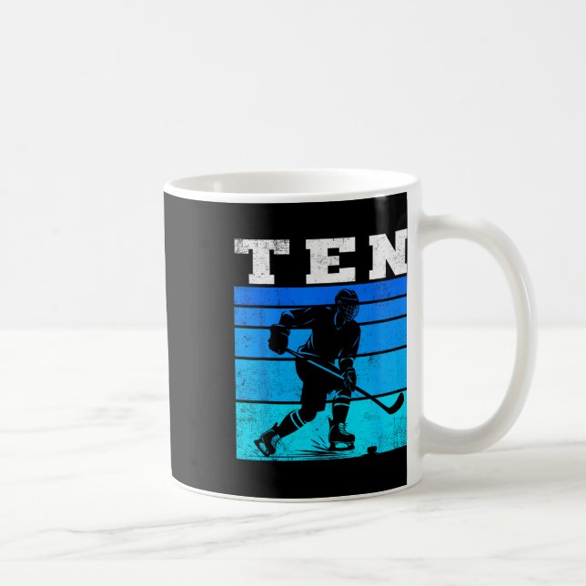 10th Birthday Ice Hockey Boys Ten Hockey Birthday  Kaffemugg (Höger)