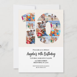 10th Birthday Invitation - Number 10 Inbjudningar