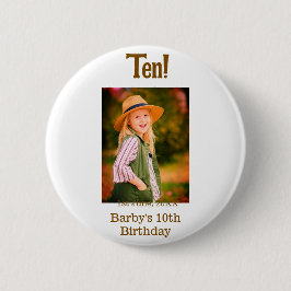 10th birthday photo name date simple brown beige b knapp