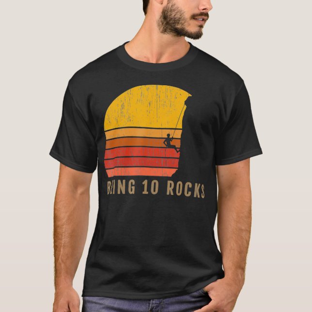10th Birthday Rock Climbing T Shirt (Framsida)