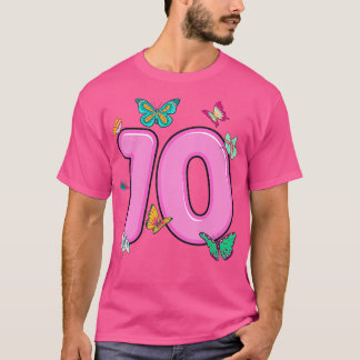 10th Birthday Shirt Butterflies 10 Years Old Girls T