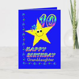 10th Brithday för sondotter stjärnor Kort