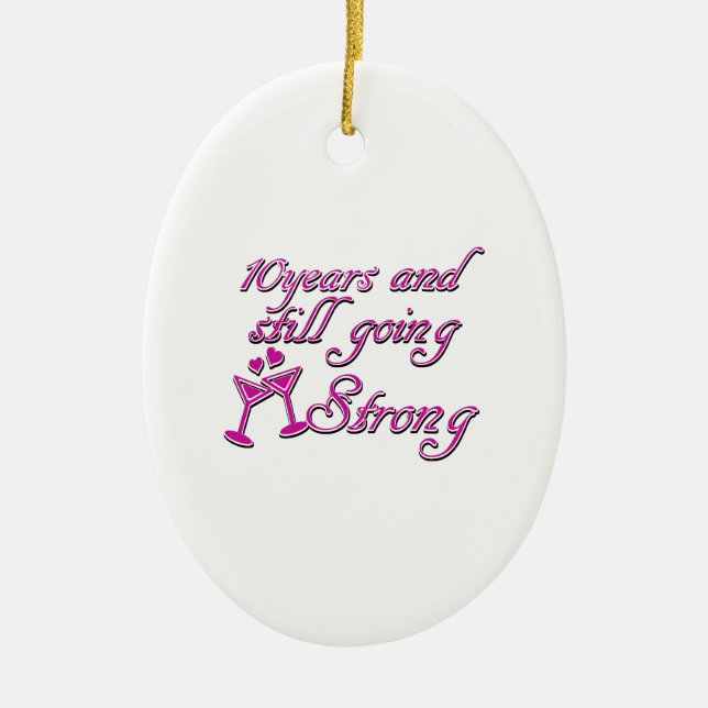 10th bröllopsdag julgransprydnad keramik (Framsidan)