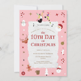 10th Day of Christmas Cute January Holiday Party Inbjudningar