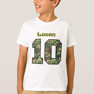 10th Födelsedag Camo ett årsanpassningsbarnamn T-shirt