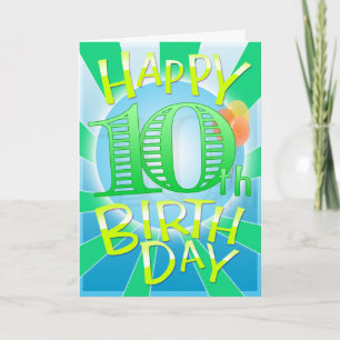 10th födelsedag för lycklig kort