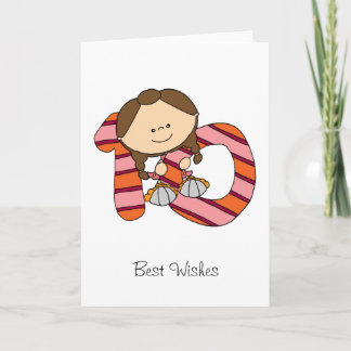 10th födelsedag - hälsningkort - flicka kort