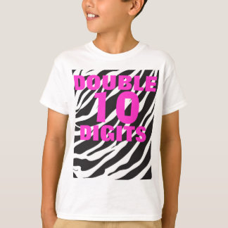 10th födelsedag - sebra och shock rosa tvåsiffrig tee shirt