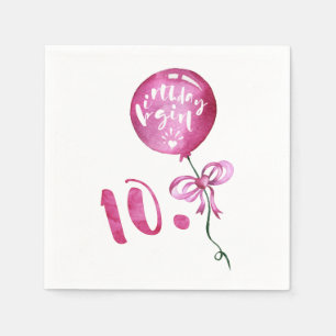 10th Födelsedagflicka, årsdagflickagåvor Pappersservett