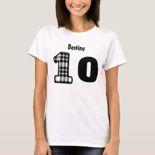 10th Födelsedagflickapläd eller 10 till och med Tee Shirt