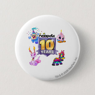 10th Födelsedaglogotyp Knapp