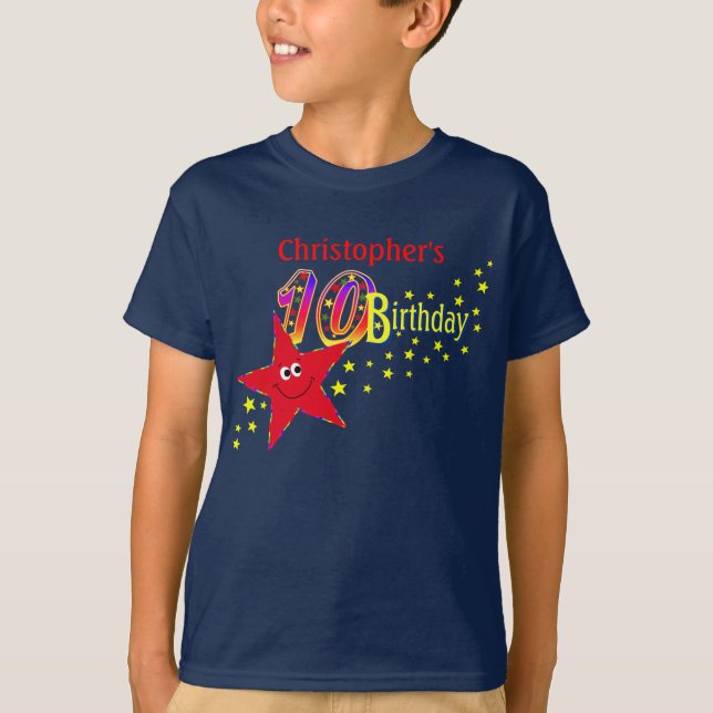 10th födelsedagskjorta för röd stjärna tee shirt (Framsida)