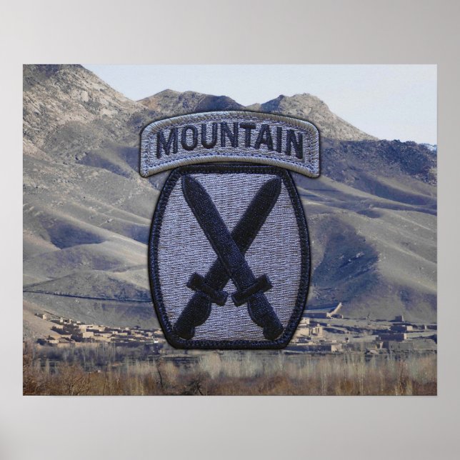 10th Mountain Division Fort Drum Patch Poster (Framsidan)
