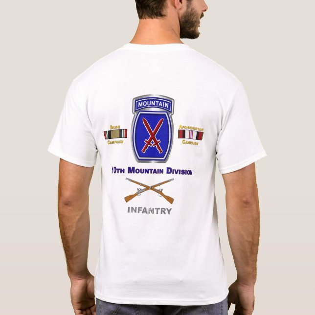 10th Mountain Division Irak & Afghanistan Veteran T Shirt (Baksida)