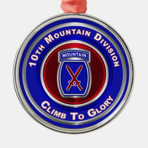 10th Mountain Division "Klipp till glaset" Julgransprydnad Metall
