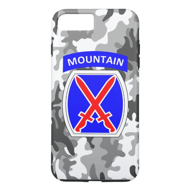 10th Mountain Division "Klipp till Glory" Camo Case-Mate iPhone Skal (Baksida)