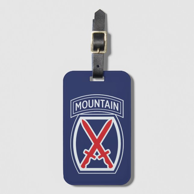 10th Mountain Division "Mountaineer" Badge Bagagebricka (Framsida vertikal)