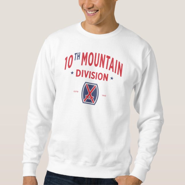 10th Mountain Division "Mountaineer" Badge Lång Ärmad Tröja (Framsida)