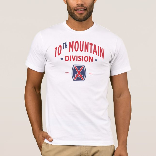 10th Mountain Division "Mountaineer" Badge T Shirt (Framsida)