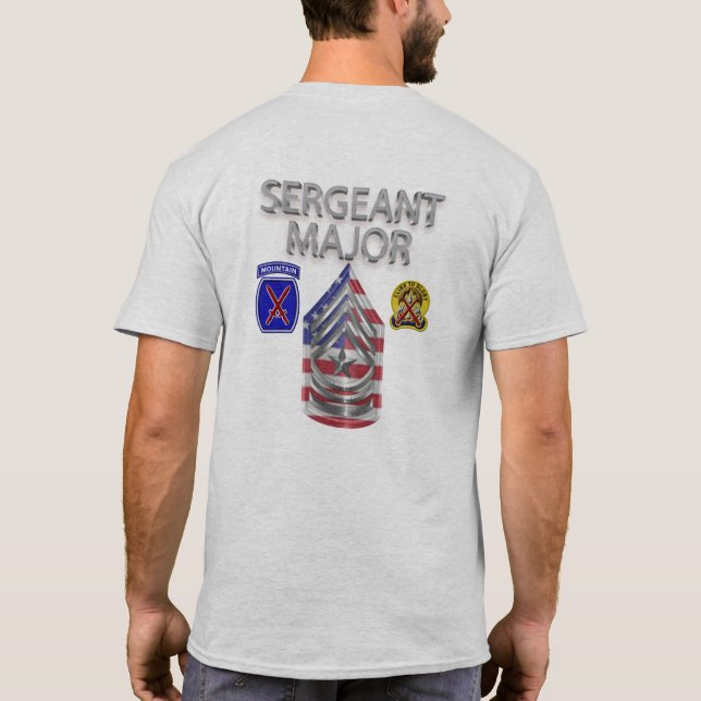 10th Mountain Division sergeant Major T Shirt (Baksida)
