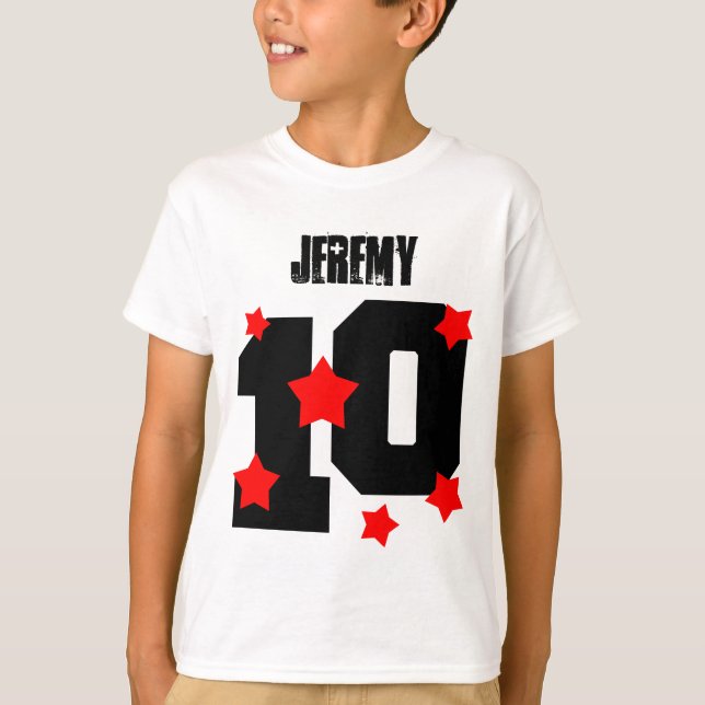 10th RÖDA STJÄRNOR V01 för Tee Shirt (Framsida)