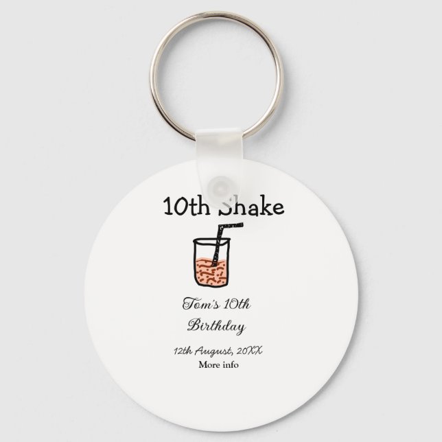 10th Shake 10th grattis på födelsedagen milkshake  Nyckelring (Framsida)