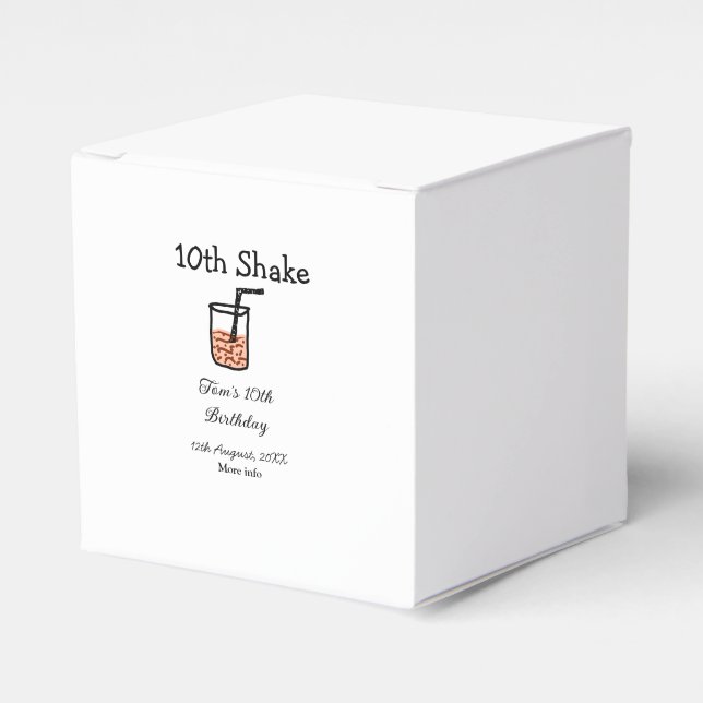 10th Shake 10th grattis på födelsedagen milkshake  Presentaskar (Framsidan Sidan)